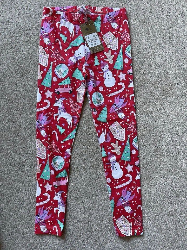 Girls Christmas Dress Leggings Tartan Bundle Age 7-8 Years - Image 4 of 4