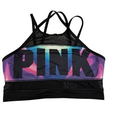 PINK Victoria's Secret Ultimate Sports Bra High Neck Mesh Back Strappy Halter M