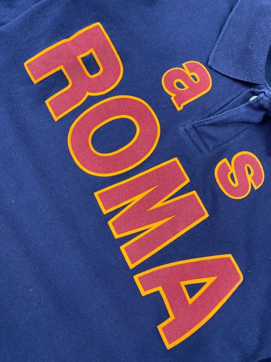 Vintage Kappa AS Roma Football Soccer Polo Shirt Men Size M Blue