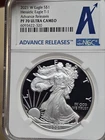2021 W AMERICAN SILVER EAGLE TYPE 1 ADVANCED RELEASES NGC PF70 ULTRA CAMEO