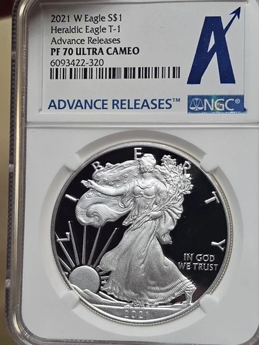 2021 W AMERICAN SILVER EAGLE TYPE 1 ADVANCED RELEASES NGC PF70 ULTRA CAMEO
