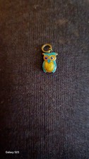 Vintage Multi Color Enamel Owl Three Dimensional Charm Tiny