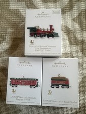 Lionel Trains Schiaccianoci Route Locomotiva, Bagaglio, Tender 3 Ornamenti Punzone