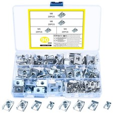 90 Pcs Car U Nut Clips, Automobile Fastener U Clip-On Nuts, Auto Fastener... 