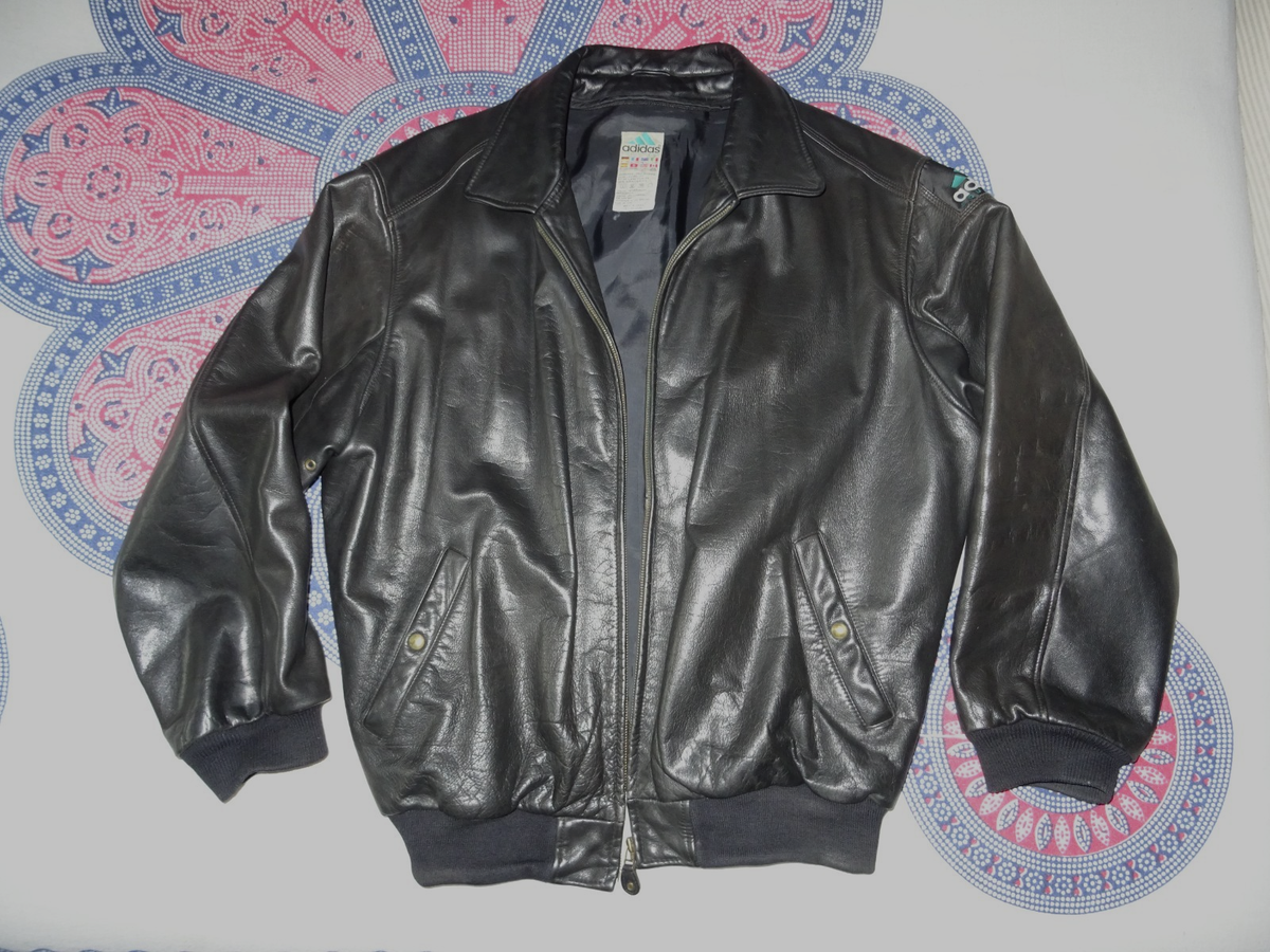 Vintage Men Adidas Leather Jacket 80