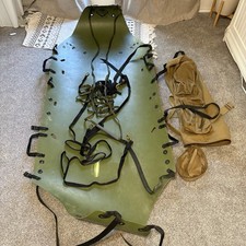 SKEDCO Sked Stretcher Rescue Stretcher Green w Brown Storage Bag has Straps Drag