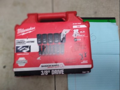 Milwaukee Tool 49-66-7006 12 Pc. Shockwave Impact Duty 3/8 In. Drive Sae Deep