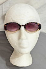 Vintage LIZ CLAIBORNE Tortoise Shell SUNGLASSES Oval plastic 10959  Case