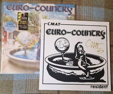 CMAT EURO-COUNTRY LTD SIGNED PRINT & 12? Clear Pink Egg Yolk VINYL LP