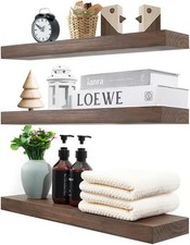 Wood Floating Shelves Wall Set of 3 22 Inch Rustic Floating Shelf Wall Mount