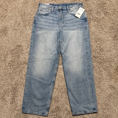 H&M Loose Ample Jeans 34x32 Light Wash Denim Men's Pants Baggy Vitage Y2k New