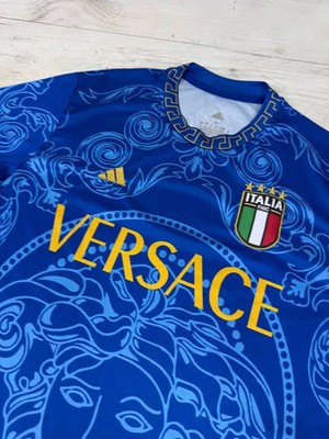 Adidas Versace Italia Shirt Football Soccer Jersey Men Size S Blue
