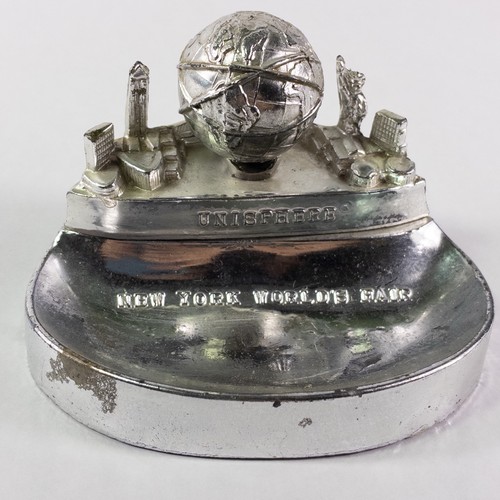 VTG 1960s World's Fair New York Souvenir Unisphere U.S. Steel Skyline Ashtray - Picture 4 of 8