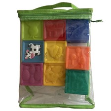 Baby Learning Soft Squeaky Blocks Animal Numbers Raised Pictures Set 9 PCs