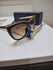 Louis Vuitton Women s Cat Eye Studded Sunglasses Black Frame Brown Tinted