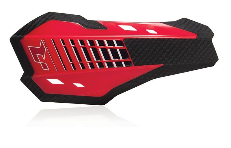 Protèges-mains RACETECH HP2 rouge CRF aérodynamiques anti-impact pour guidon standard