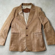 Vtg Gary Gordon Julius & Sons Leather Jacket Mens 44R Sport Coat Retro Western