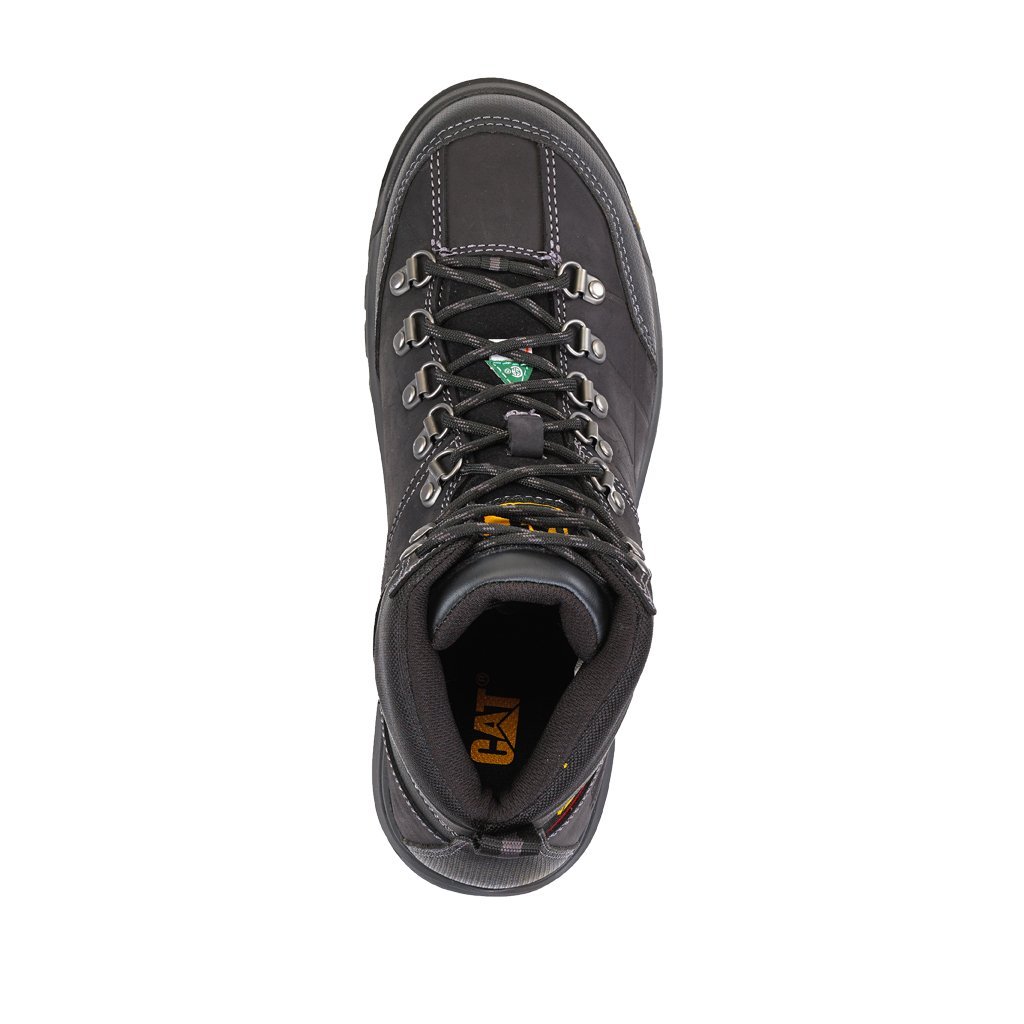 NEW MENS CATERPILLAR THRESHOLD WATERPROOF SLIP RESISITANT BLACK STEEL TOE BOOTS image 4