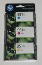 2023 HP 951XL Tricolor 3-Pack Set CR318BN Ink Magenta Yellow & Cyan OEM Genuine