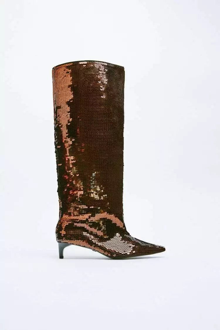 Snakeskin knee shop high boots zara