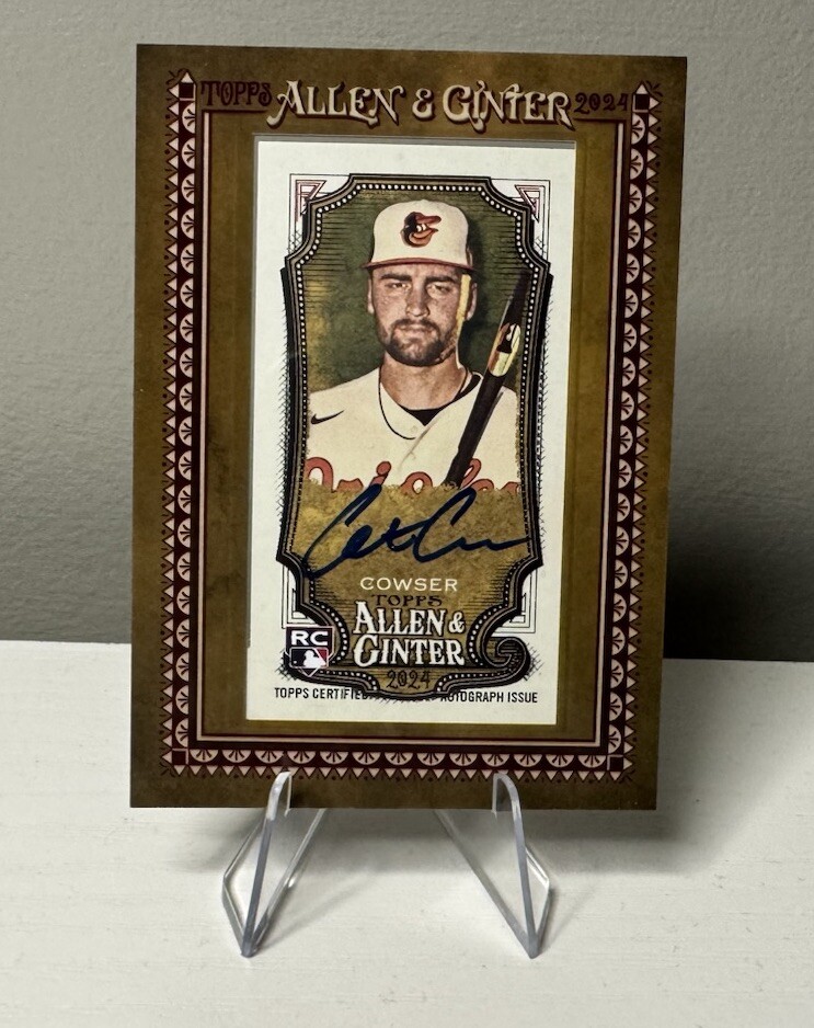 2024 Allen & Ginter Colton Cowser Baltimore Orioles MINI FRAMED AUTO RC #MA-CCO