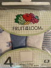 Fruit Of The Loom Vintage Baby Washcloths NOS Dog Pattern 4 Pack