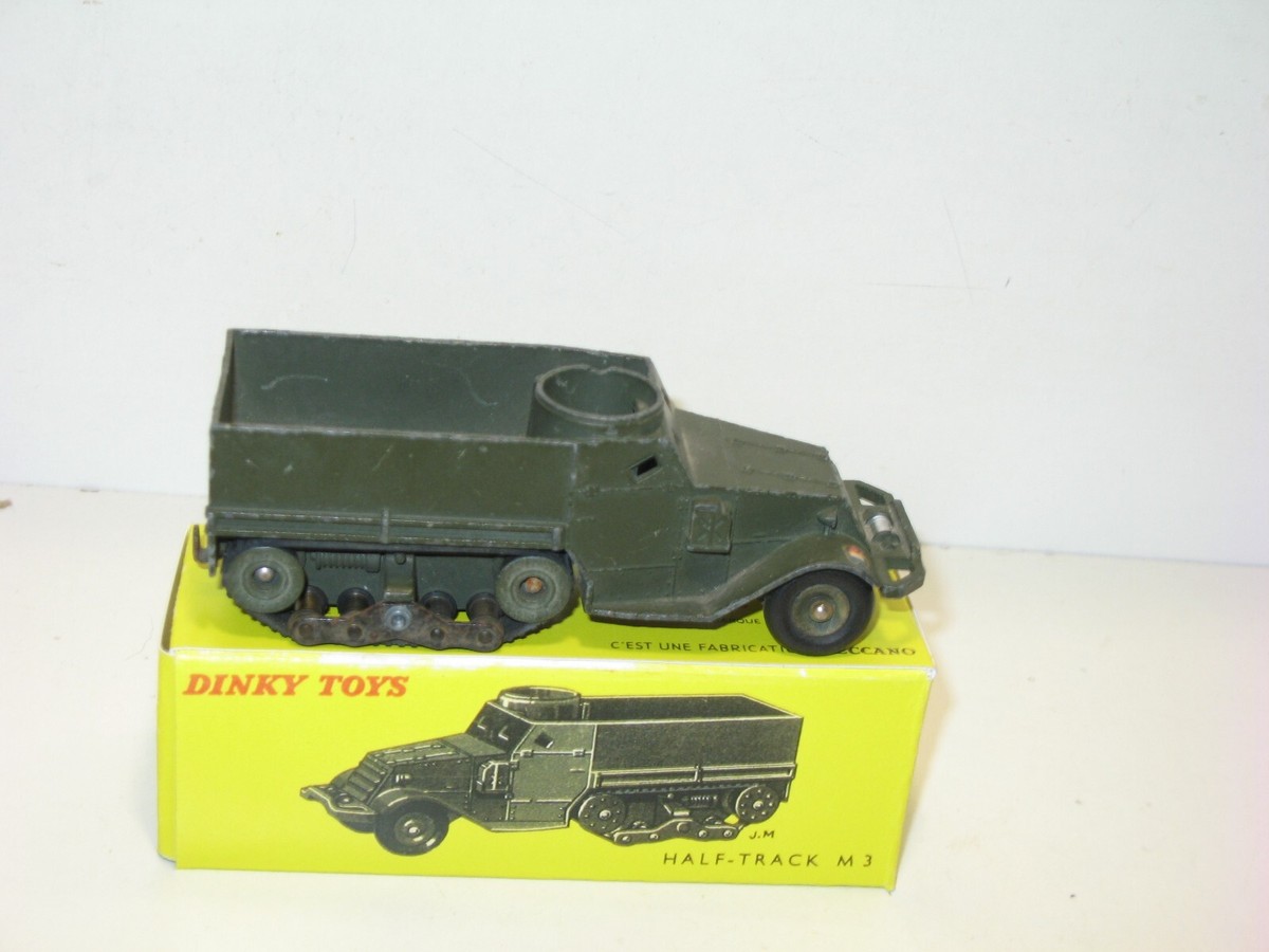 Dinky Toys Half Track Militaire Ref 822 + Mitrailleuse D'origine + Chenilles