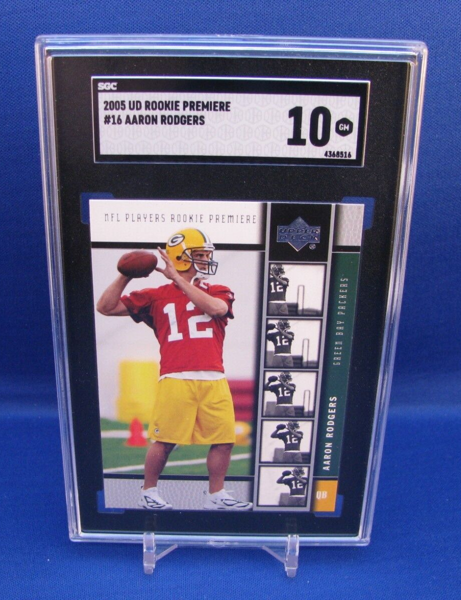 2005 UD Rookie Premiere "AARON RODGERS" Rookie Card Graded SGC 10 Gem