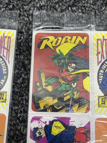 Vintage Sealed 44 Superboy Superman Batman Robin Stickers 1995 Walmart Kids Meal - Picture 14 of 16