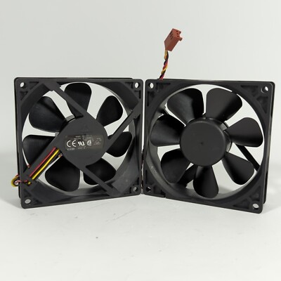 Paar (2x) Delta DSB0912M Ultra Leise Lüfter Schwarz 92mm 3-Pin Dell P/N RKC55-A00