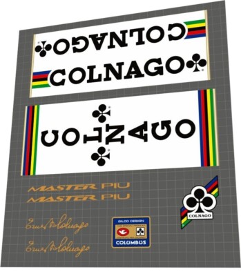 COLNAGO MASTER PIU FRAME STICKER SET GOLD LETTERING
