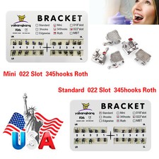 BRACKET Dental Orthodontic Braces Brackets Mini Standard Roth.022 Hooks 3 4 5