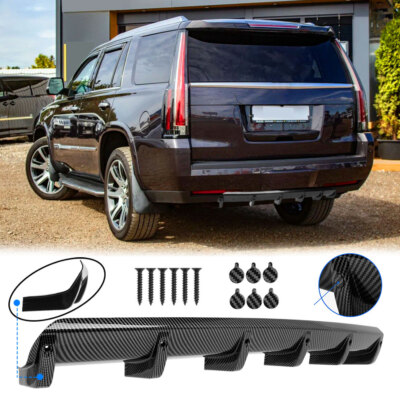 For Cadillac Escalade Car Rear Bumper Diffuser Lip Spoiler Splitter Gloss Black