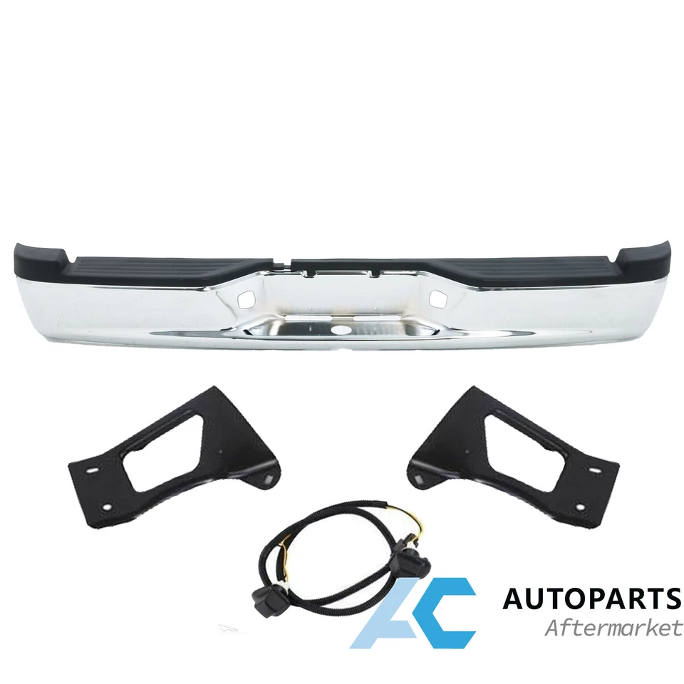 Rear Bumper Steel Bumper for 2005-2010 Dodge Dakota / 2011 Ram Dakota Chrome - Image 2 of 4