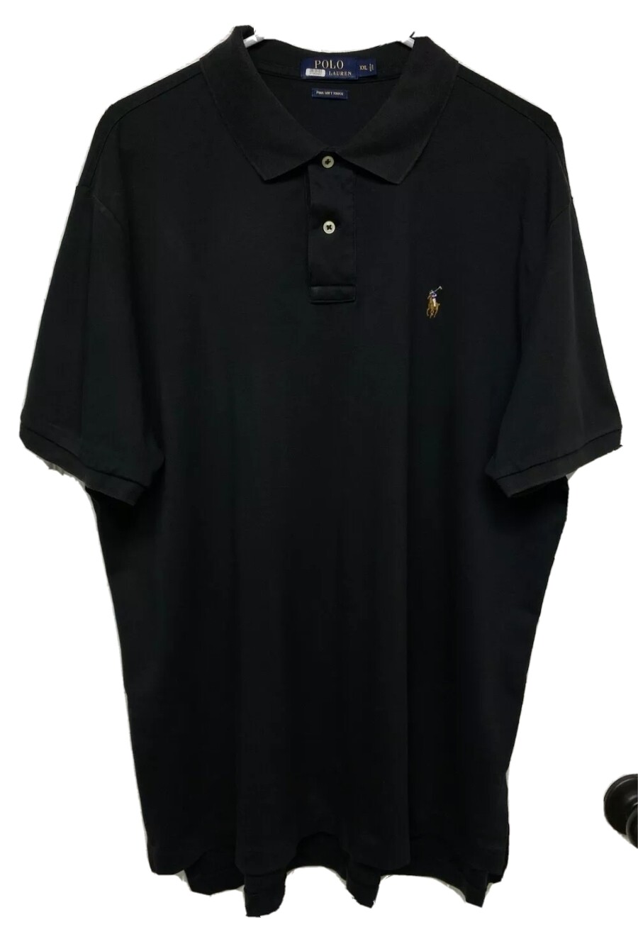 Ralph Lauren Uomo Polo Pima Soft Touch Golf Camicia 2XB Nero Marrone Pony