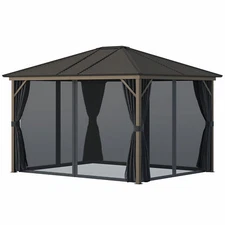 12' x 12' 4-Panel Mesh Screen Walls Gazebo Mosquito Netting ONLY Replacement