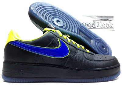 NIKE AIR FORCE 1 LOW ID BLACK/ROYAL BLUE/VOLT SIZE MEN'S 12.5 [DJ7015-991] 
