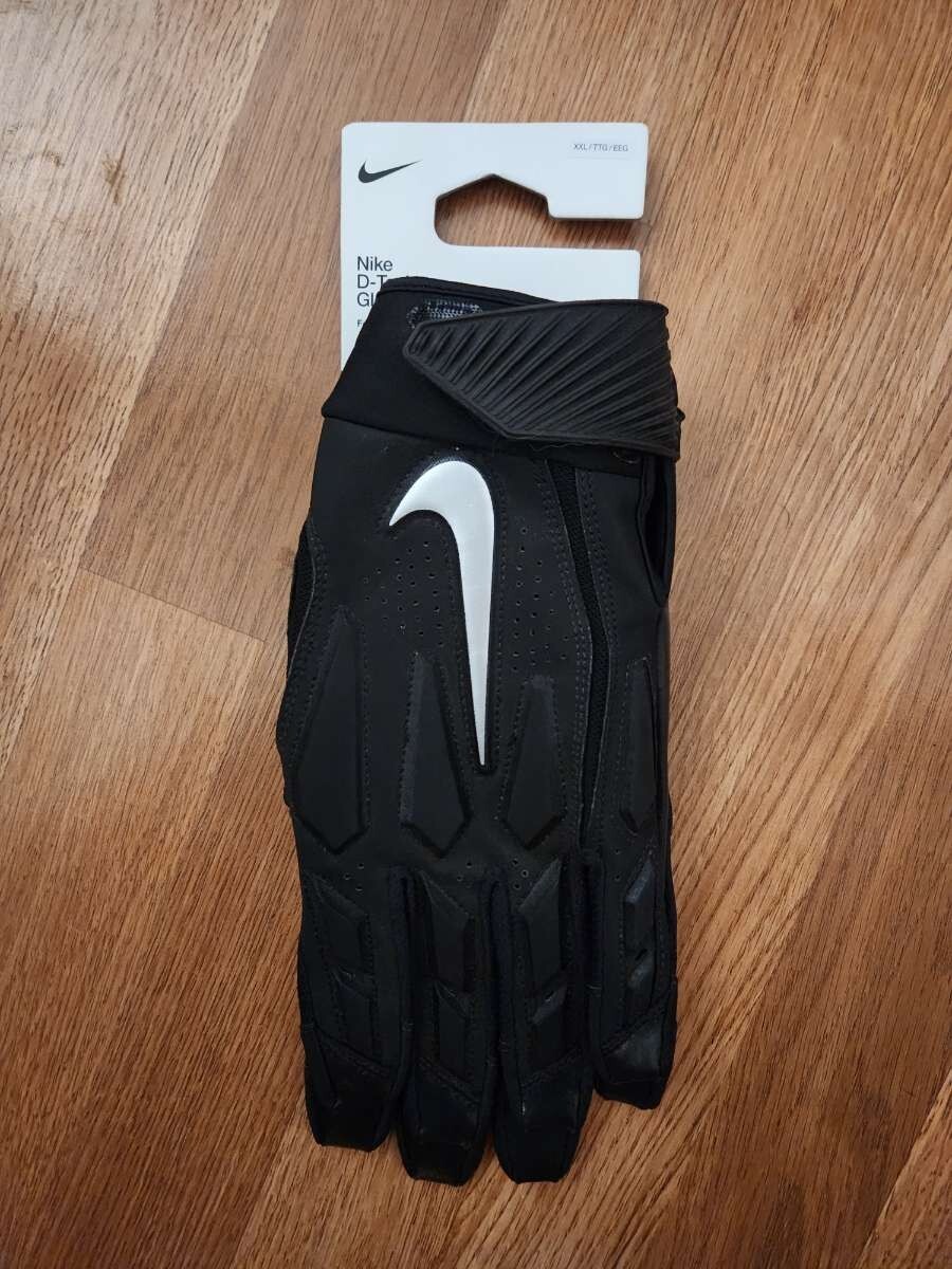 Nike D-Tack Padded Lineman Football Gloves Black GF0655-937