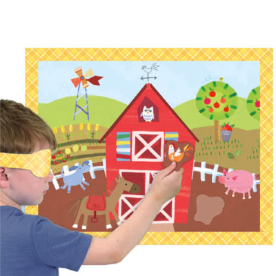 Kinder Farm Friends Partyspiel für 12 - wie Pin The Tail On The Donkey Neu