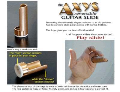 Shubb Reversible Guitar Slide kommt mit 4 Ringen Größen