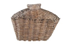 Antique Chinese Woven Willow Oil Container Food Storage Basket Vessel Jar