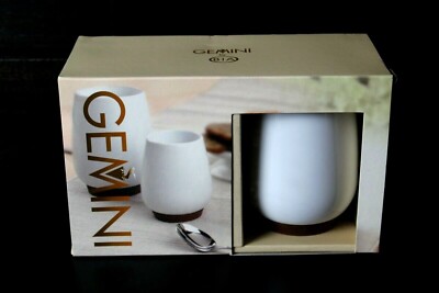NEW BIA Gemini Double Wall Cups 6 Ounce OZ Set Of 2 Rubber Base Tea Coffee Shop