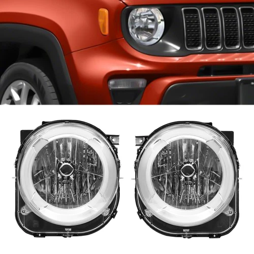Headlights Set For 2019-2023 Jeep Renegade Left Right Halogen Headlamps Assembly