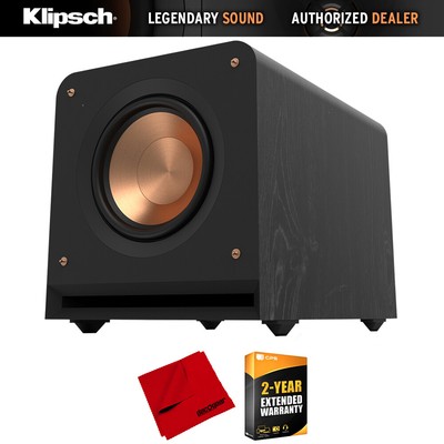 Klipsch RP-1000SW: High-Excursion 10'' Subwoofer, Ebony w/ 2 Year Warranty Bundle