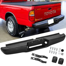 Fit For 1995-2004 Toyota Tacoma Black Complete Rear Step Bumper Replacement