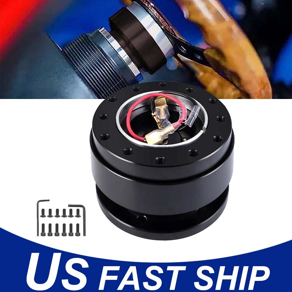 NEW Black Steering Wheel Quick Release Hub Adapter Snap Boss Kit