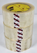 Lot of 3 Scotch 3M 375 Heavy Duty Clear Packing Tape 2"x 55 Yard Roll 3.1M 2"