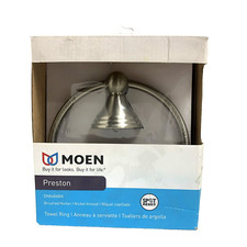 NEW Moen Preston DN8486BN Towel Ring in Spot Resist Brushed Nickel