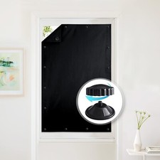 Portable Blackout Curtain/Temporary Blackout Blinds with Suction Cups 35" x 64"
