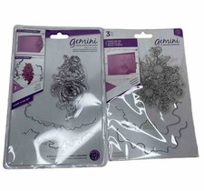 Gemini By Crafters Companion Stamp and Die Set Peony Sunflower Lot of 2